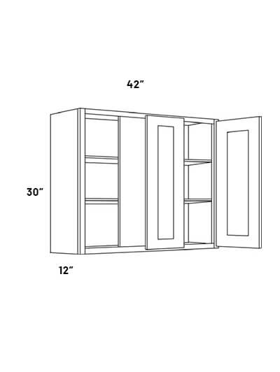 EB21-BLW42/4530: Elegant Ocean Blue – 42″W x 30″H Blind Wall Corner Cabinet