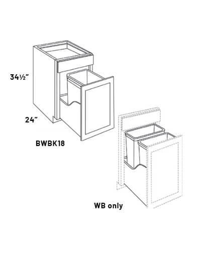 L03-BWBK18: Luxor Misty Grey Trash Can insert