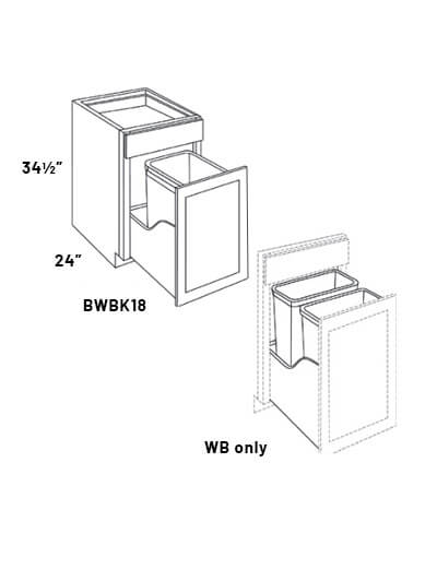 EB23-BWBK18-FH: Elegant Stone Double Trash Can insert, Full Height