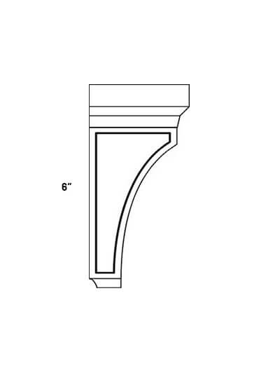 EB23-CBO6: Elegant Stone – 6″ High Corbel, Open