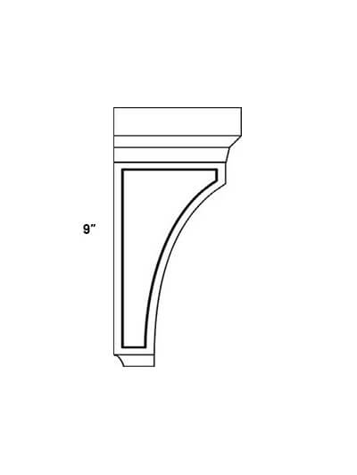 EB23-CBO9: Elegant Stone – 9″ High Corbel, Open
