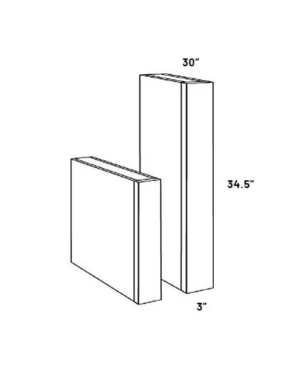 L10-CLM-B30: Luxor White – 34 1/2″ High Base Column Filler