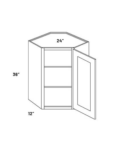 EB21-CW2436: Elegant Ocean Blue – 24″W x 36″H Single Door Corner Wall Cabinet
