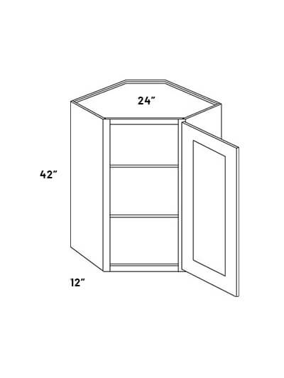 EB21-CW2442: Elegant Ocean Blue – 24″W x 42″H Single Door Corner Wall Cabinet