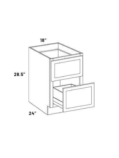 EB21-DDC18: Elegant Ocean Blue – 18″ Wide Desk Double Drawer Cabinet