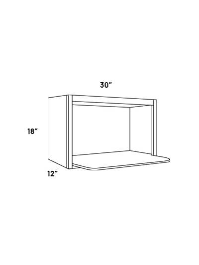 EB21-MW3018: Elegant Ocean Blue – 30″W x 18″H Microwave Wall Cabinet