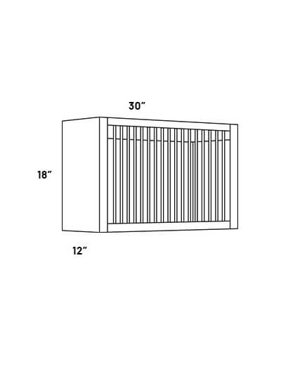 EB21-PR3018: Elegant Ocean Blue – 30″W Plate Rack Wall Cabinet