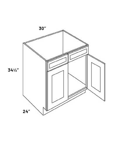 EB21-SB30: Elegant Ocean Blue – 30″ Wide Double Door Sink Base Cabinet