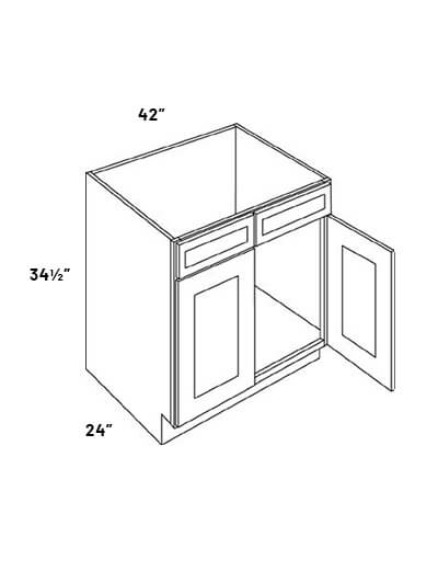 EB23-SB42: Elegant Stone – 42″ Wide Double Door Sink Base Cabinet