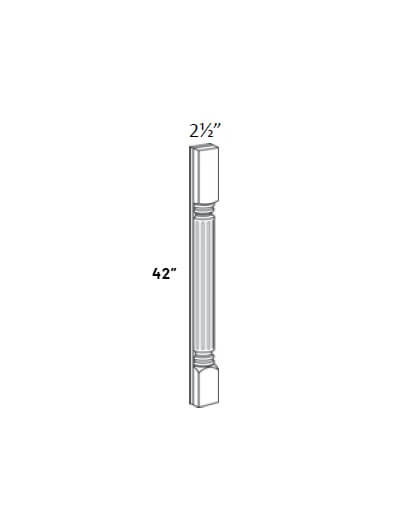 EB21-SPIN-F-42: Elegant Ocean Blue – 42″ High Spindle, Fluted