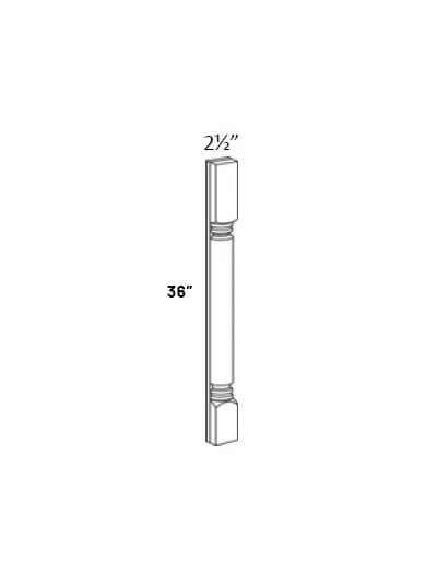 EB21-SPIN-P-36: Elegant Ocean Blue – 36″ High Spindle, Plain