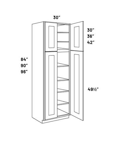 EB21-UC3024X96: Elegant Ocean Blue – 30″ Wide 2 Double Door Utility Cabinet with 7 Shelves