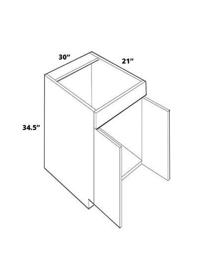 L10-V3021-34.5: Luxor White 30″ Double Door Vanity Sink Base