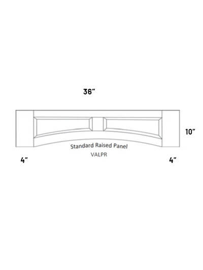 EB21-VALPR-36: Elegant Ocean Blue – 36″W x 10″H Valance with Raised Panel