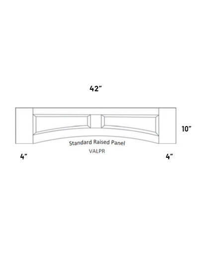 EB21-VALPR-42: Elegant Ocean Blue – 42″W x 10″H Valance with Raised Panel