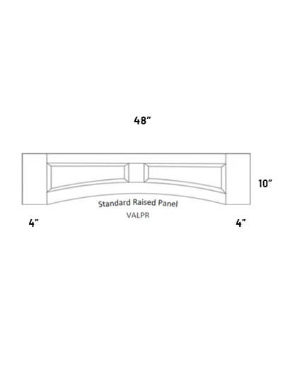 EB23-VALPR-48: Elegant Stone – 48″W x 10″H Valance with Raised Panel
