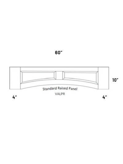 EB23-VALPR-60: Elegant Stone – 60″W x 10″H Valance with Raised Panel