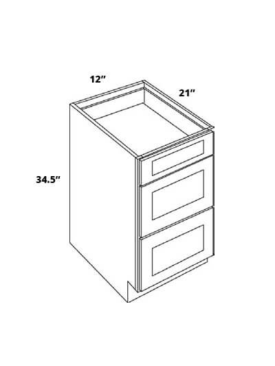 EB23-VDB12-34.5: Elegant Stone – 12″W Vanity Drawer Base Cabinet