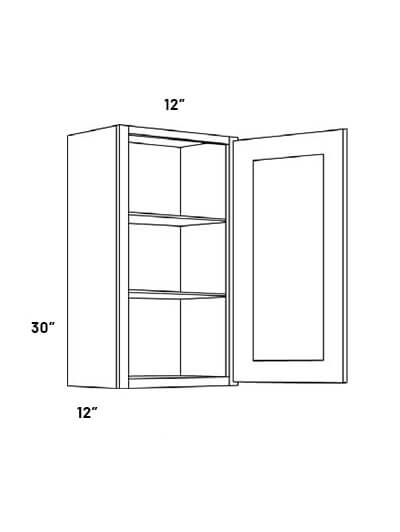 RB10-W1230: Richmond White 12×30 Single Door Wall Cabinet