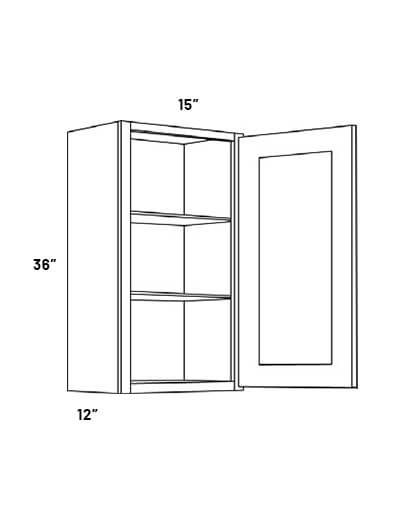 EB21-W1536: Elegant Ocean Blue 15×36 Single Door Wall Cabinet