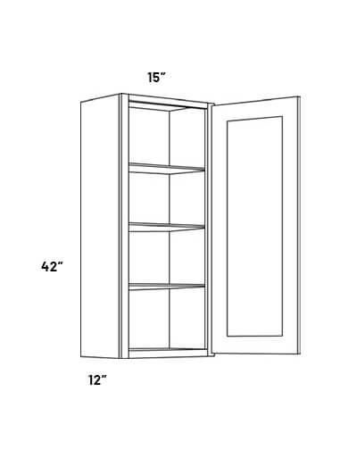 EB23-W1542: Elegant Stone 15×42 Single Door Wall Cabinet