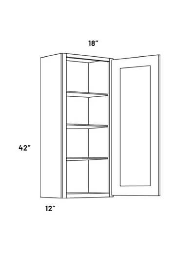 EB23-W1842: Elegant Stone 18×42 Single Door Wall Cabinet