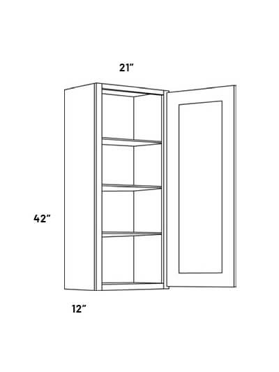 EB21-W2142: Elegant Ocean Blue 21×42 Single Door Wall Cabinet