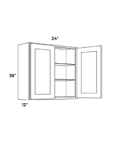 EB21-W2436: Elegant Ocean Blue 24×36 Double Door Wall Cabinet