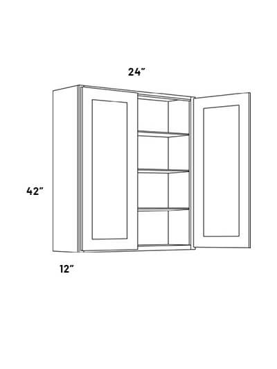 EB21-W2442: Elegant Ocean Blue 24×42 Double Door Wall Cabinet
