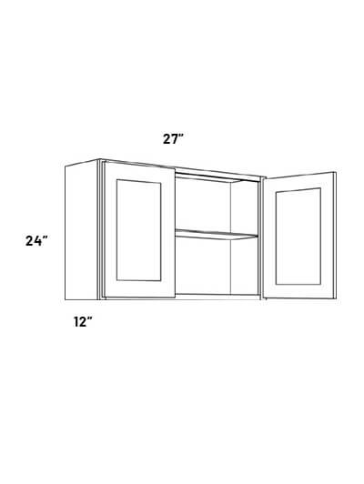 EB21-W2724: Elegant Ocean Blue 27×24 Double Door Wall Cabinet
