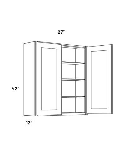 EB21-W2742: Elegant Ocean Blue 27×42 Double Door Wall Cabinet