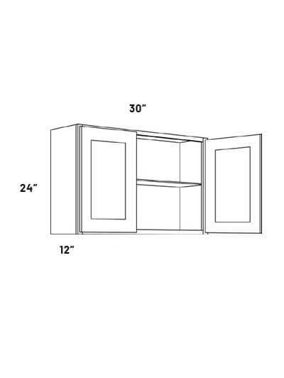 EB21-W3024: Elegant Ocean Blue 30×24 Double Door Wall Cabinet