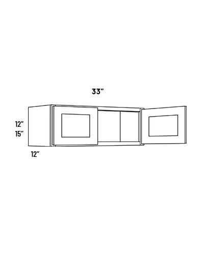 EB21-W3312: Elegant Ocean Blue 33×12 Double Door Wall Cabinet