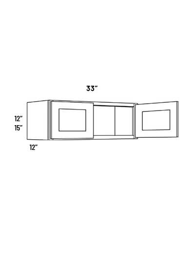 EB21-W3315: Elegant Ocean Blue 33×15 Double Door Wall Cabinet
