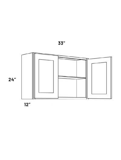 EB21-W3324: Elegant Ocean Blue 33×24 Double Door Wall Cabinet