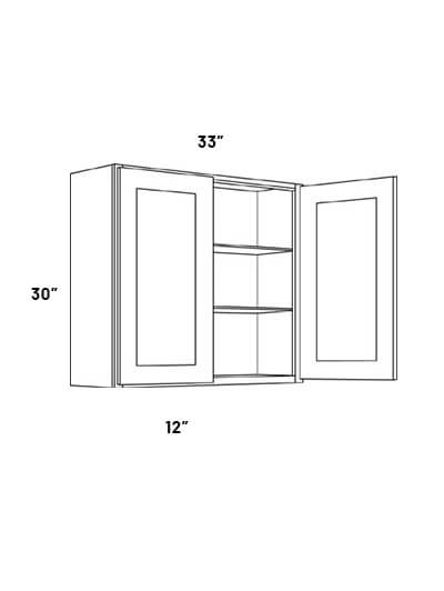 EB21-W3330: Elegant Ocean Blue 33×30 Double Door Wall Cabinet
