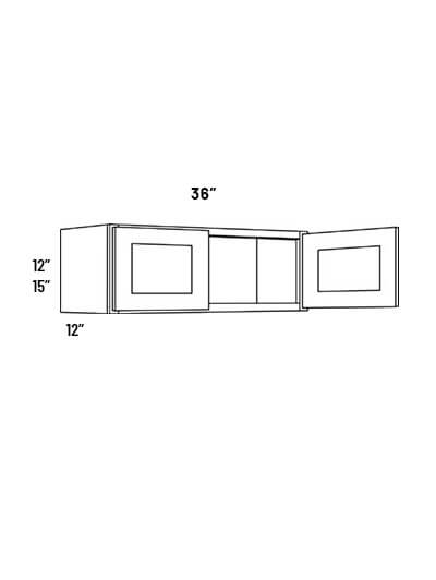 EB21-W3612: Elegant Ocean Blue 36×12 Double Door Wall Cabinet