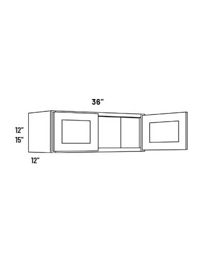 EB21-W3615: Elegant Ocean Blue 36×15 Double Door Wall Cabinet