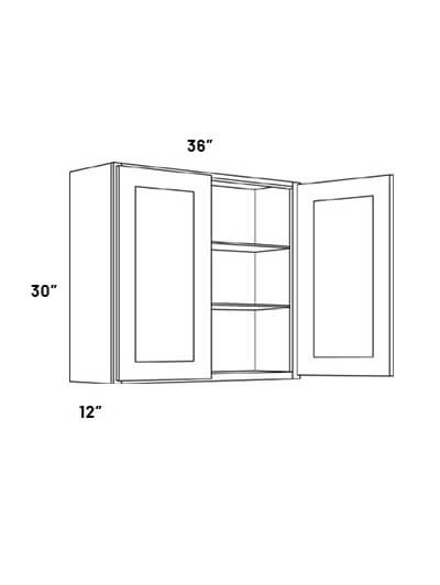 EB21-W3630: Elegant Ocean Blue 36×30 Double Door Wall Cabinet