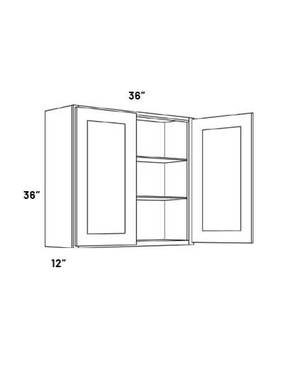 EB21-W3636: Elegant Ocean Blue 36×36 Double Door Wall Cabinet