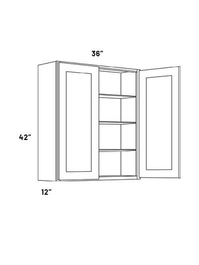 EB21-W3642: Elegant Ocean Blue 36×42 Double Door Wall Cabinet