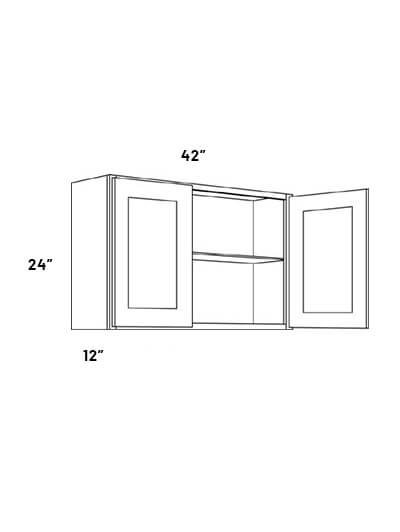 EB21-W4224: Elegant Ocean Blue 42×24 Double Door Wall Cabinet