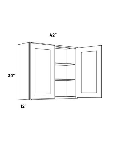 EB21-W4230: Elegant Ocean Blue 42×30 Double Door Wall Cabinet