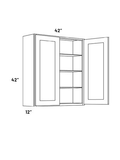 EB23-W4242: Elegant Stone 42×42 Double Door Wall Cabinet