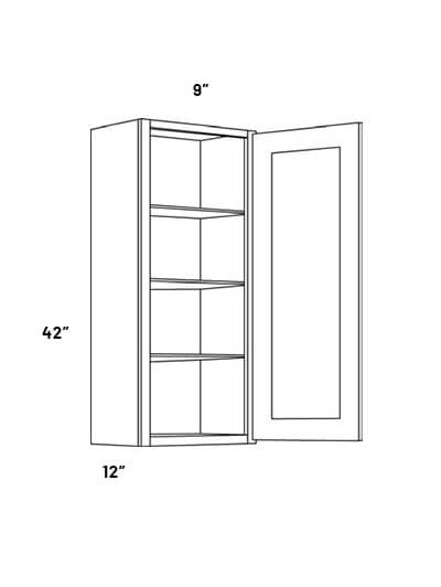 EB21-W942: Elegant Ocean Blue 9×42 Single Door Wall Cabinet
