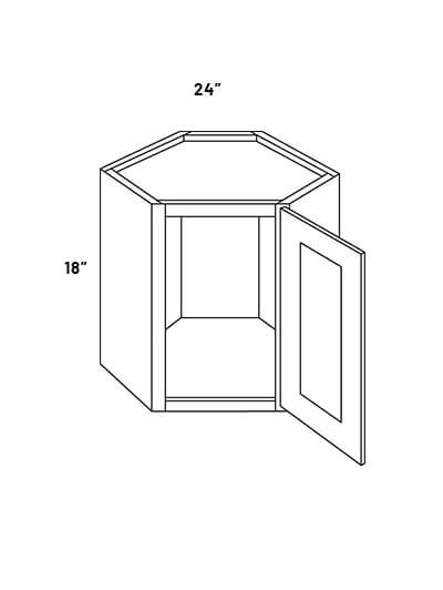 EB21-WDC2418: Elegant Ocean Blue – Diagonal Top Of Counter Cabinet