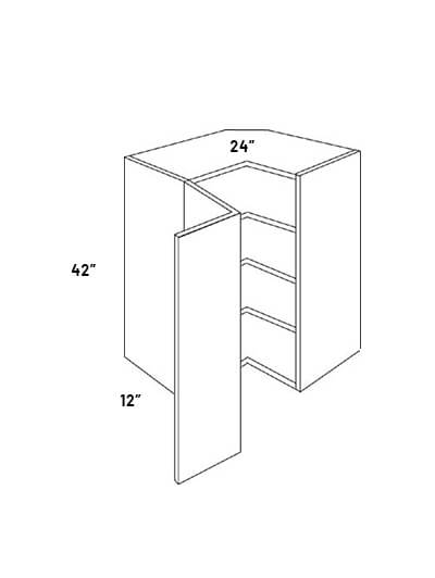 EB23-WSQ2442: Elegant Stone – 24″W x 42″H Bi Fold Square Corner Wall Cabinet