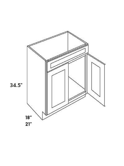 L10-V4221-34.5: Luxor White 42″ Double Door  Vanity Sink Base