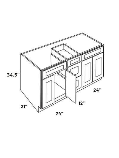 L10-VSD60: Luxor White 60″ Four Door and Three Drawer Vanity Sink Base