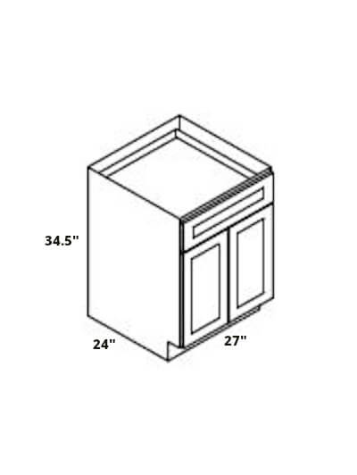 AZ-B27B: Champagne Shaker 27″ 1 Drawer 2 Door Base Cabinet